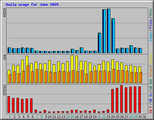 Daily usage for June 2025
