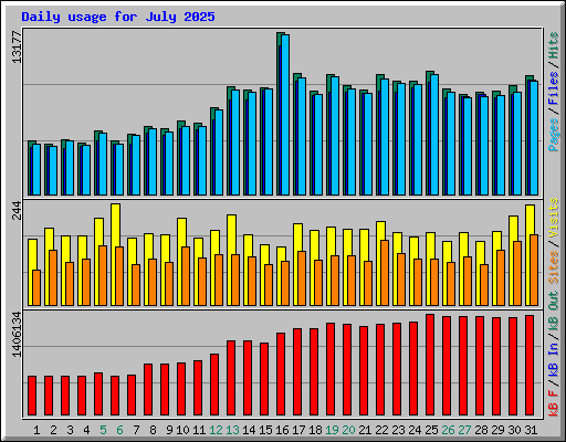 Daily usage for July 2025
