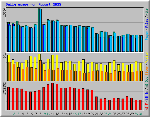 Daily usage for August 2025