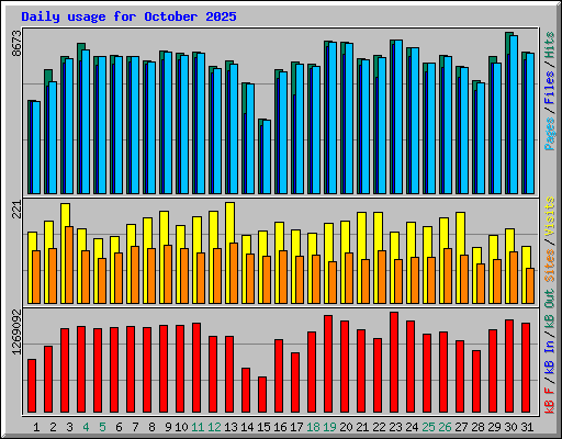 Daily usage for October 2025