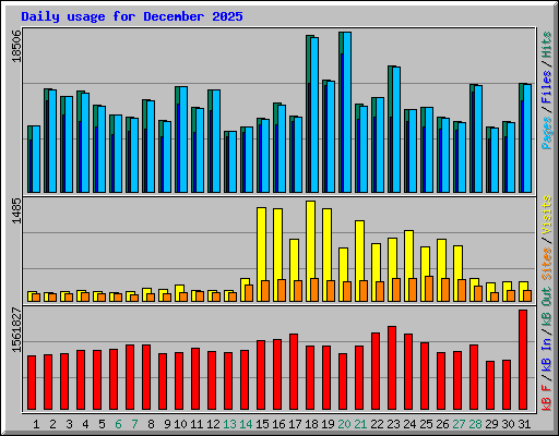 Daily usage for December 2025