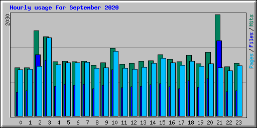 Hourly usage for September 2020