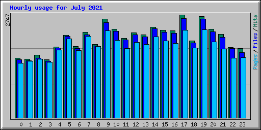 Hourly usage for July 2021