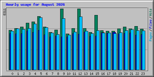 Hourly usage for August 2026